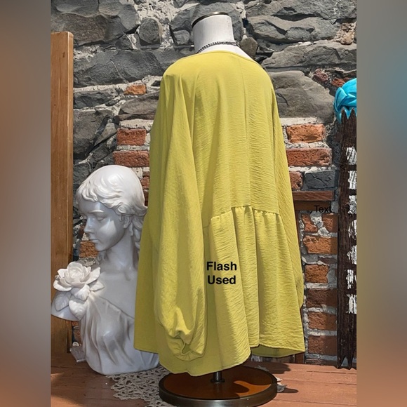 QUEEN FOR A DAY Top from CHIC SOUL Gold Kiwi XL more like 2X NEVER WORN Flowy 😍 - Picture 11 of 15